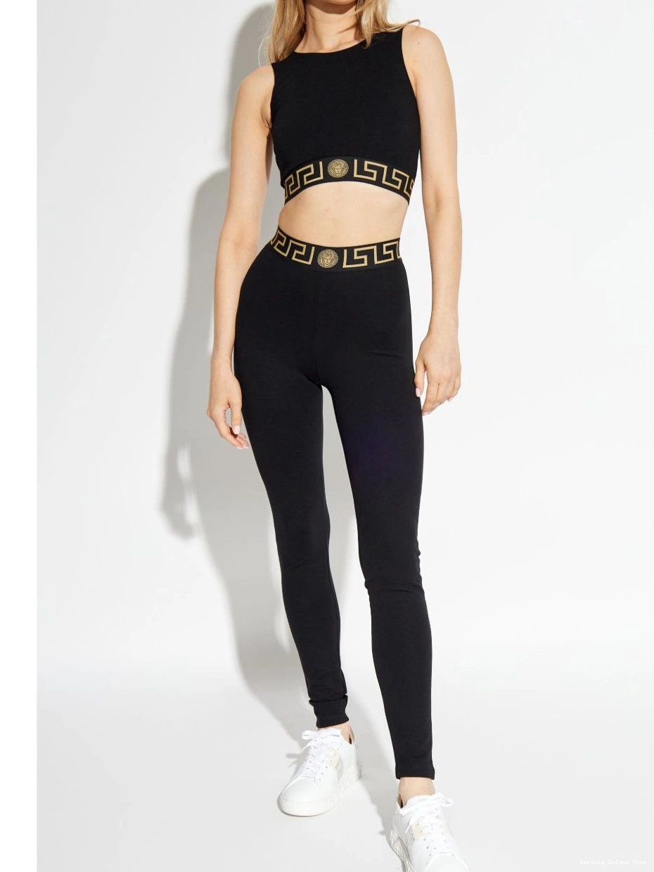 Cheap leggings Versace Greca-waistband high-waist Women 0825